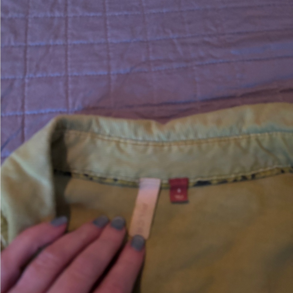 Pilcro womens small bright Green button down heavy weight Shirt - Picture 4 of 4